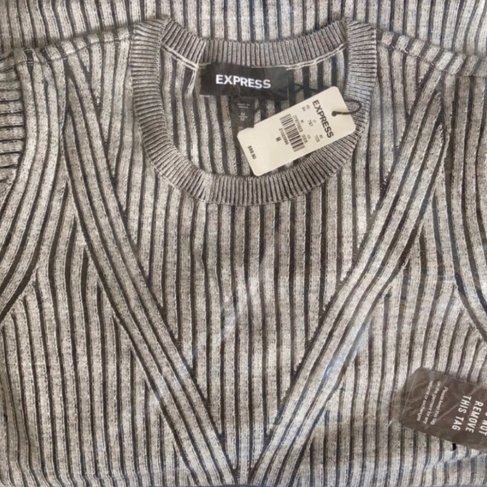 Express Striped Long Sleeve Sweater Dress - Picture 8 of 8
